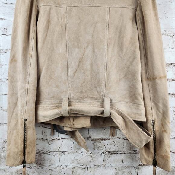 Retrofete Tai Suede Biker Jacket in Tan Size Small NWT - Picture 9 of 15